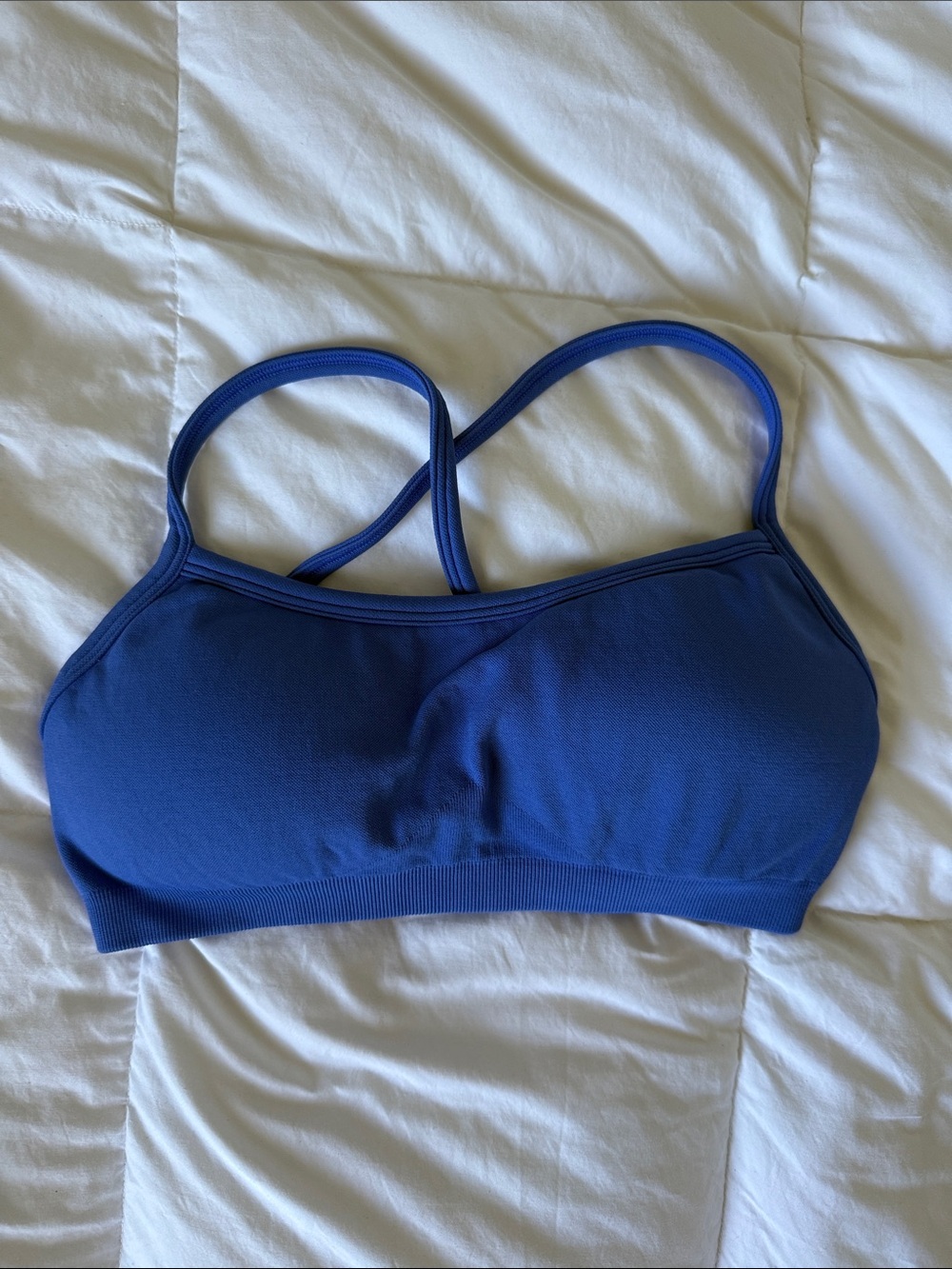 Blue Cross Back Sports Bralette Size Small